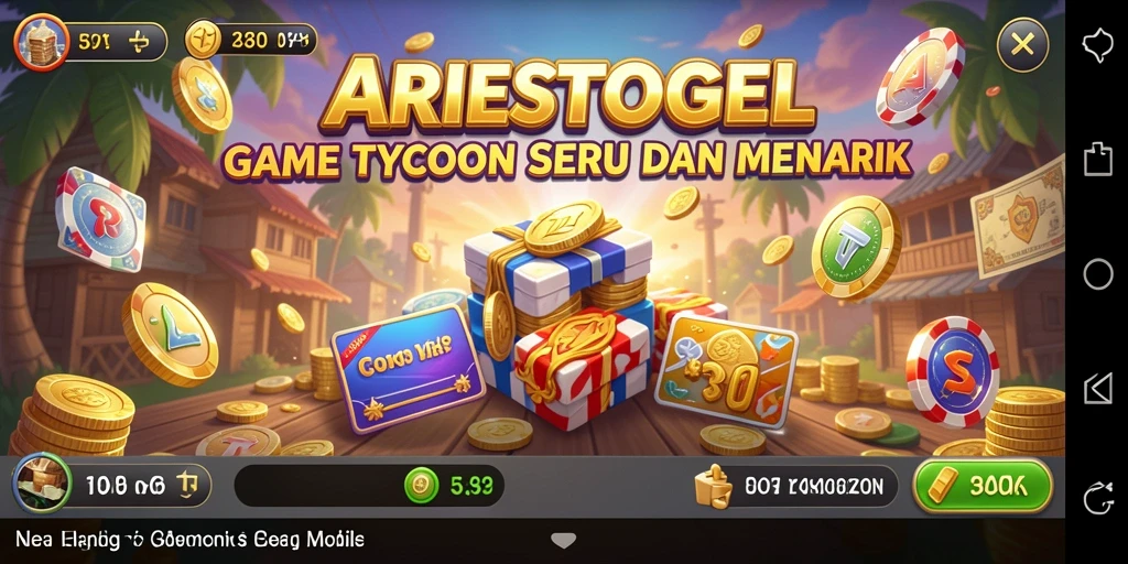 Tampilkan gameplay seru dalam game Tycoon ARIESTOGEL.