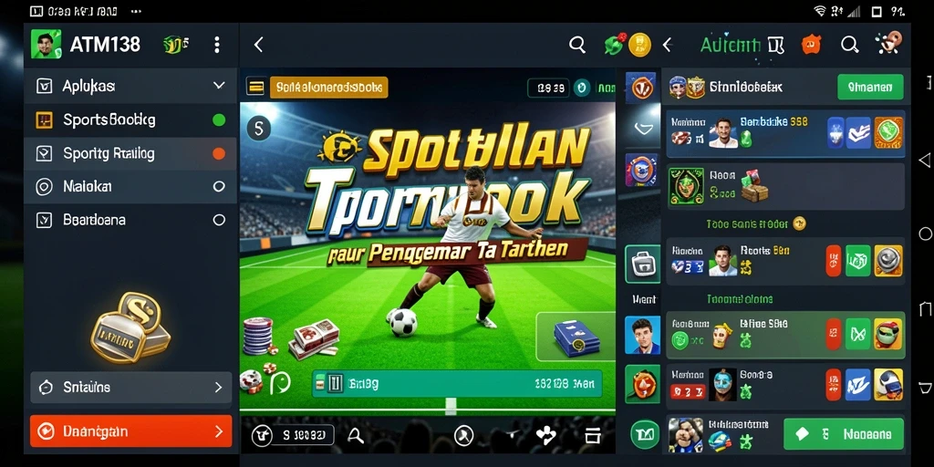 Tampilan screenshot utama ATM138 dengan fitur taruhan olahraga.