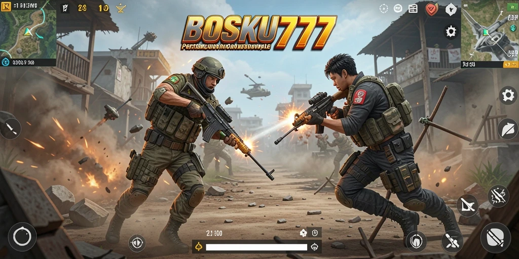 Screenshot gameplay pertarungan di BOSKU777 yang mendebarkan.