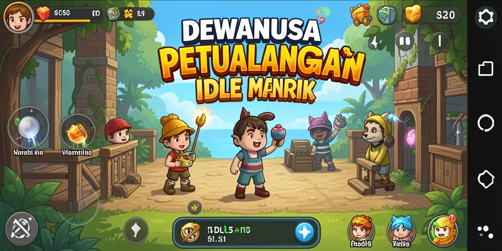Tampilan gameplay DEWANUSA yang menarik dengan elemen Idle yang seru.