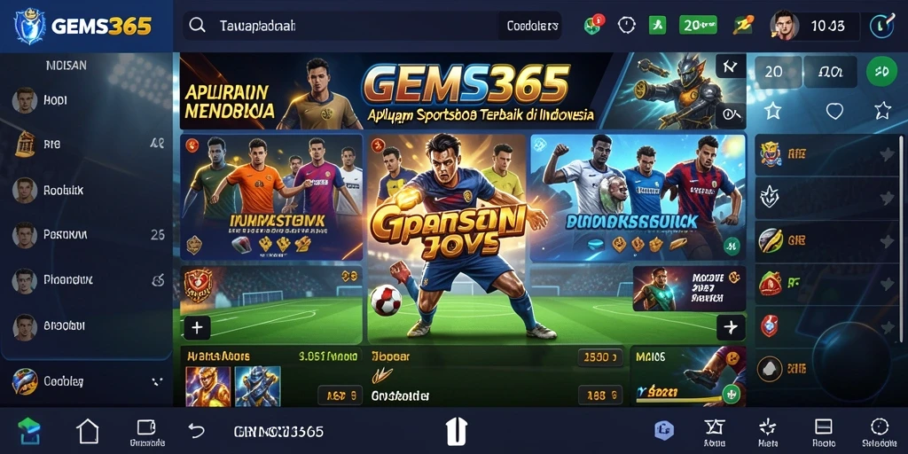 Tampilan gameplay realistis dalam aplikasi Sportsbook GEMS365.