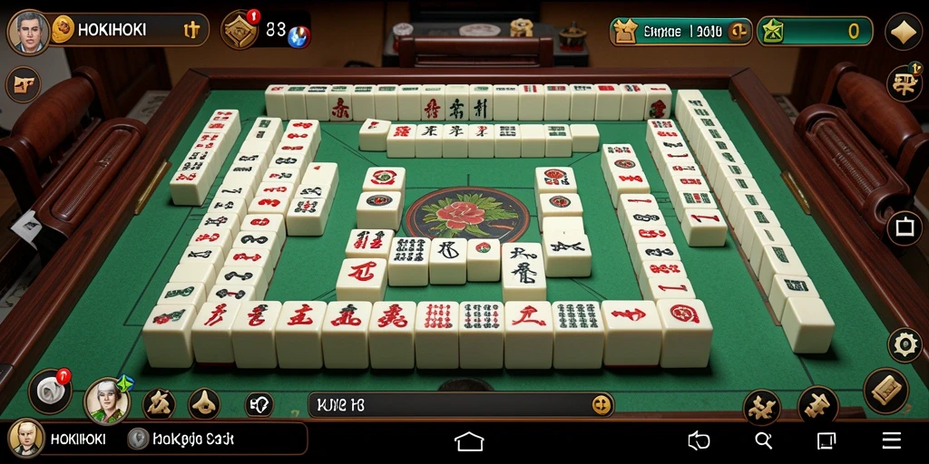Tampilan screenshot HOKIHOKI menampilkan gameplay Mahjong yang dinamis dan menarik.