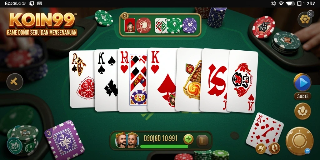 Gameplay seru Domino di aplikasi KOIN99.