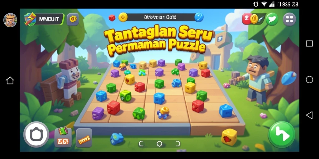 Tampilan gameplay MNDUIT yang menggugah selera untuk memecahkan puzzle.