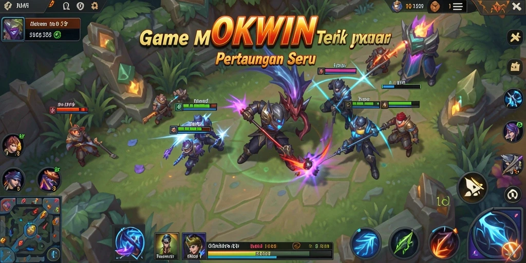 Gameplay seru dengan pertarungan tim yang dinamis di OKWIN.