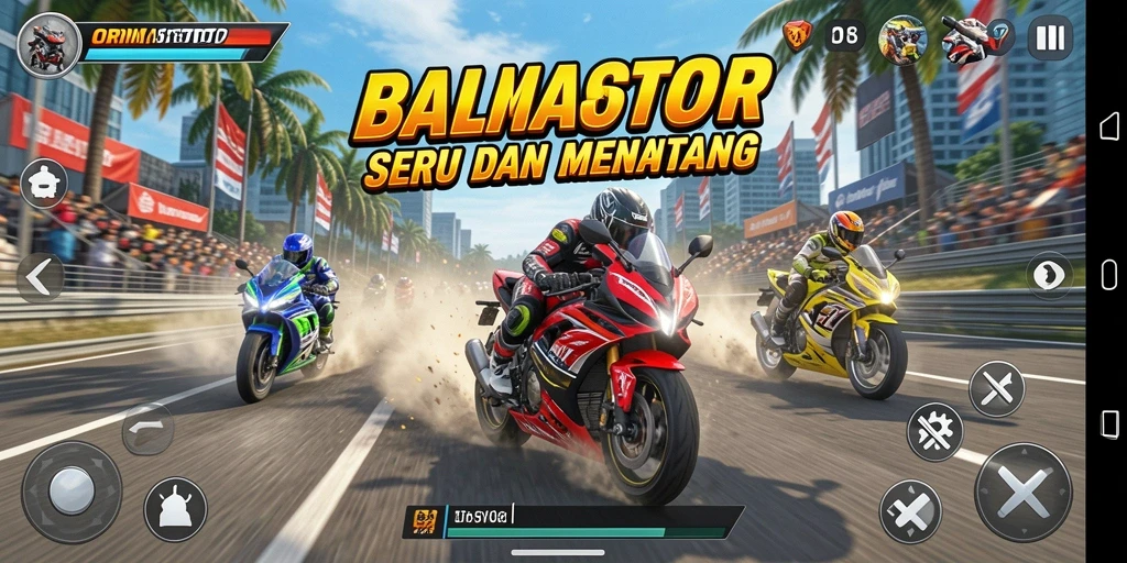 Gameplay balapan motor yang intens dan mendebarkan di ORMASTOTO.