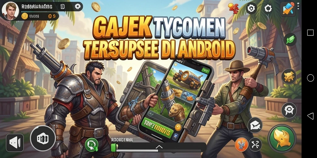 Screenshot gameplay REJEKIGAMES yang menunjukkan keseruan mengelola bisnis.