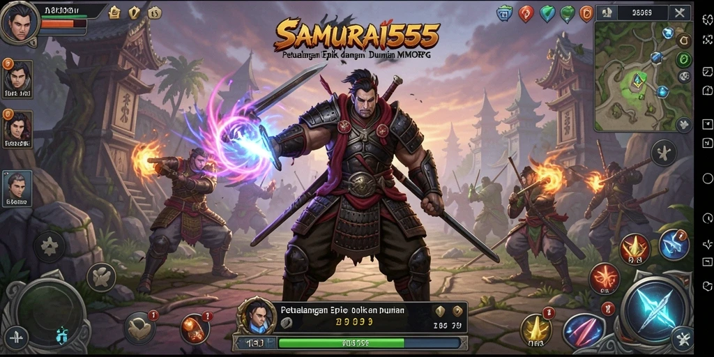 Gameplay menarik di <strong>SAMURAI555</strong> menunjukkan pertempuran epik dan karakter yang beragam.