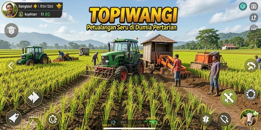 Tampilan gameplay seru di dunia pertanian TOPIWANGI.