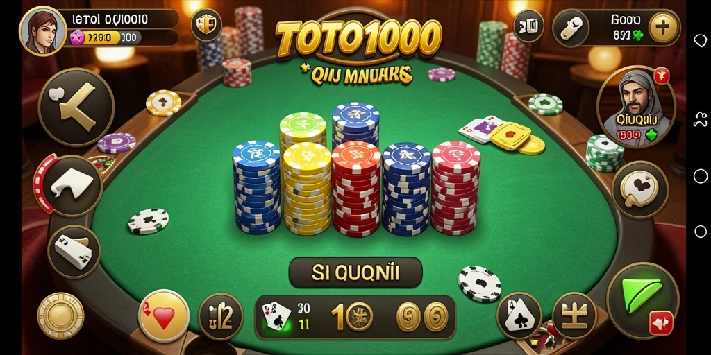 Tangkapan layar gameplay TOTO1000 yang menampilkan suasana QiuQiu yang seru.